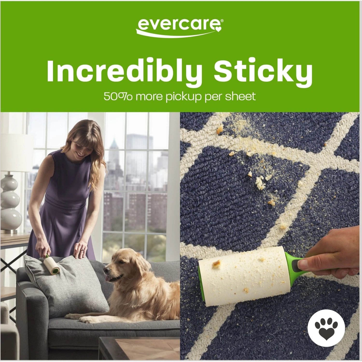 Evercare Pet Plus Mega Extreme Stick Large Surface Pet Lint Roller Refill 6 Evercare Pet Plus Mega Extreme Stick Large Surface Pet Lint Roller Refill - Image 4