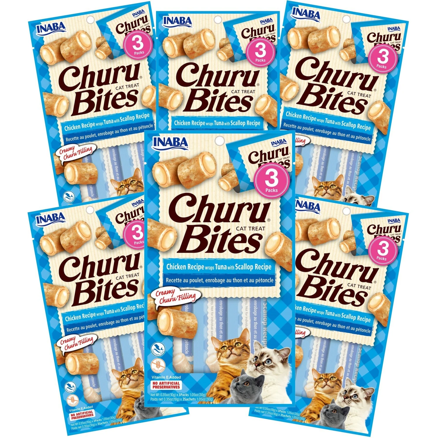 Inaba Churu Bites Chicken Recipe Wraps Tuna With Scallop Recipe Grain-Free Cat Treats, 0.35-oz, Pack Of 3 5 Inaba Churu Bites Chicken Recipe Wraps Tuna With Scallop Recipe Grain-Free Cat Treats, 0.35-oz, Pack Of 3 - Image 3