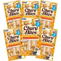 Inaba Churu Bites Chicken Recipe Wraps Chicken Recipe Grain-Free Cat Treats, 0.35-oz, Pack Of 3 -Trixie || Catit || Nature's Miracle Shop 235953 PT2. AC SS1800 V1591633676