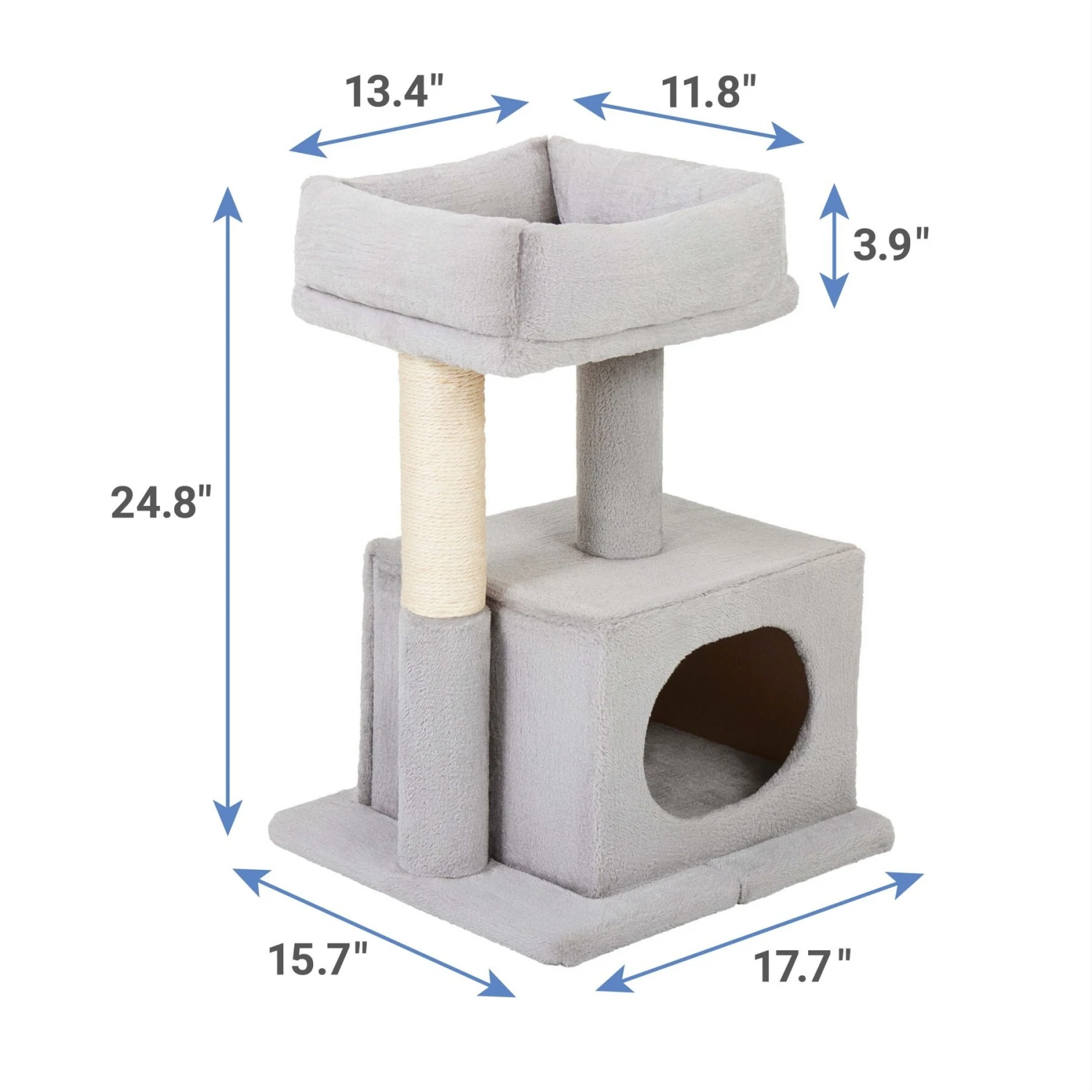 Frisco 24.8-in Faux Fur Cat Tree & Condo 4 Frisco 24.8-in Faux Fur Cat Tree & Condo - Image 2