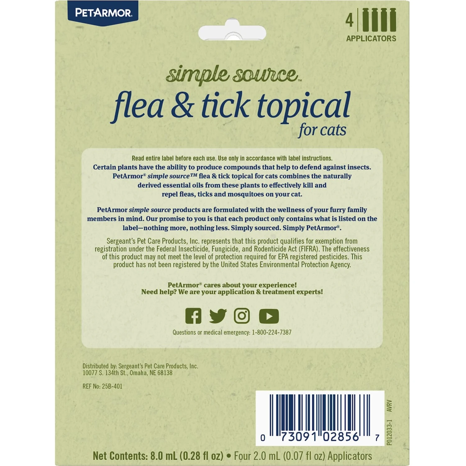 PetArmor Flea & Tick Spot Treatment For Cats 3 PetArmor Flea & Tick Spot Treatment For Cats - Image 2