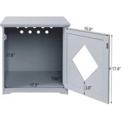 Unipaws Decorative Diamond-Design Cat Litter Box Enclosure -Trixie || Catit || Nature's Miracle Shop 241620 PT5. AC SS1800 V1701379453