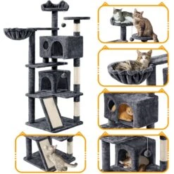 Yaheetech 57-in Plush Cat Tree & Condo 13 Yaheetech 57-in Plush Cat Tree & Condo -Trixie || Catit || Nature's Miracle Shop 242612 PT3. AC SS1800 V1680630833