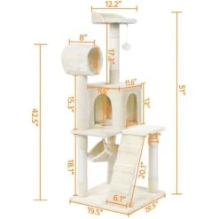Yaheetech 51-in Plush Multi-Cat Kitten Tree & Condo -Trixie || Catit || Nature's Miracle Shop 242627 PT2. AC SS1800 V1679607530
