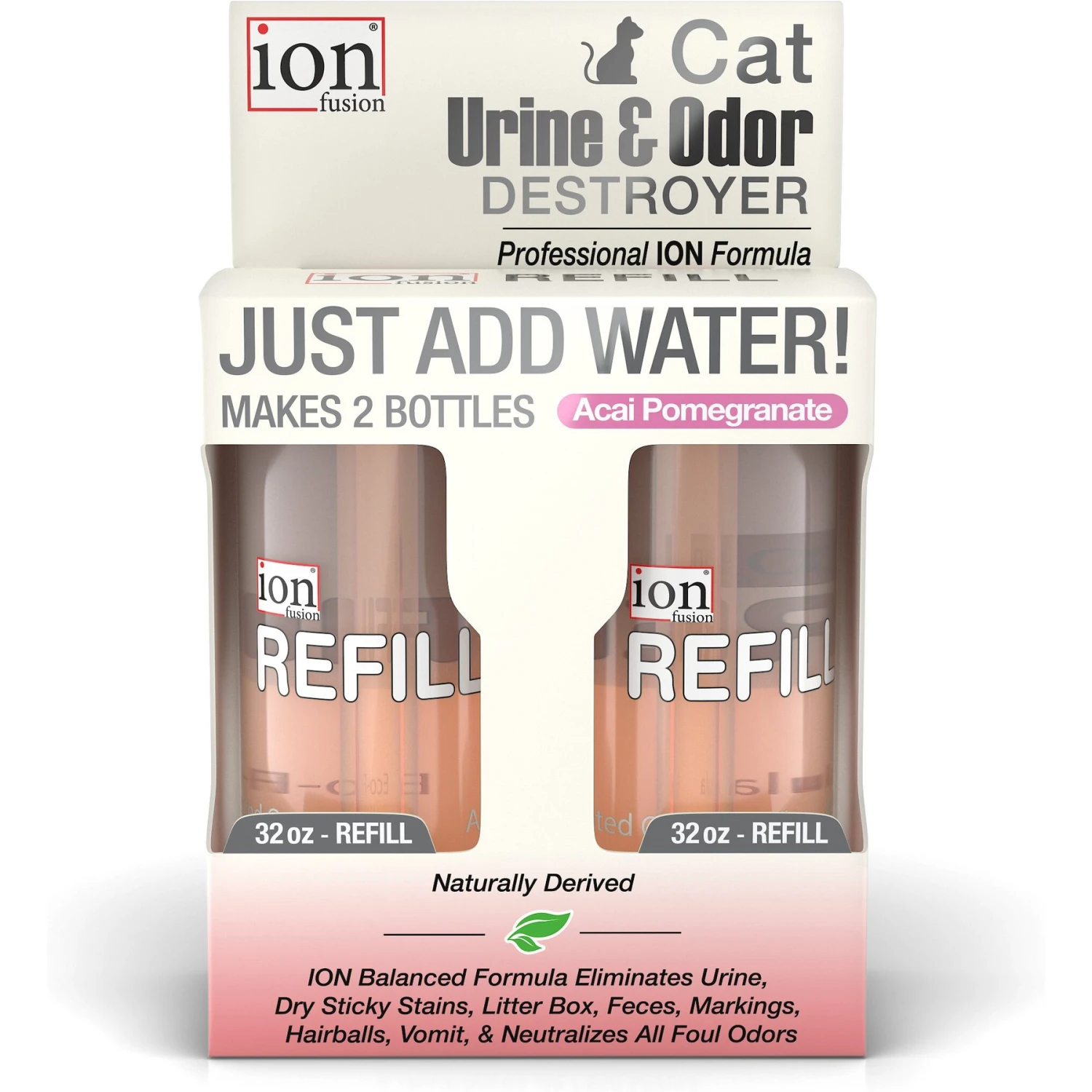 Ion Fusion Professional ION Formula Acai Pomegranete Cat Urine & Odor Destroyer Refill, 32-oz, 2 Count 3 Ion Fusion Professional ION Formula Acai Pomegranete Cat Urine & Odor Destroyer Refill, 32-oz, 2 Count