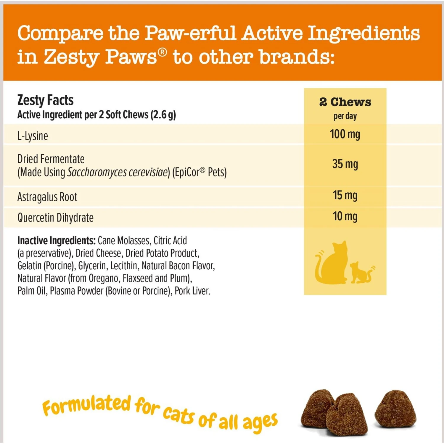 Zesty Paws Aller-Immune Bites Bacon Flavored Supplement For Cats 8 Zesty Paws Aller-Immune Bites Bacon Flavored Supplement For Cats - Image 6