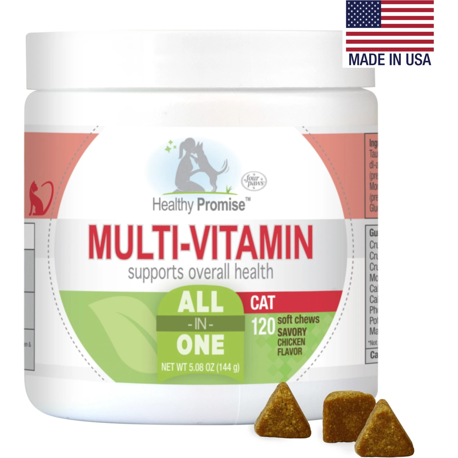 Four Paws Healthy Promise Multivitamin Soft Chews Cat Supplement, 120 Count 5 Four Paws Healthy Promise Multivitamin Soft Chews Cat Supplement, 120 Count - Image 3