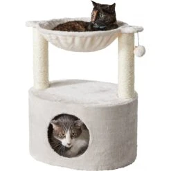 Two By Two The Holly 23.6-in Plush Cat Tree & Condo, Cream -Trixie || Catit || Nature's Miracle Shop 251774 PT2. AC SS1800 V1600292759