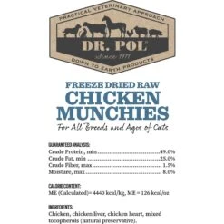Dr. Pol Chicken Munchies Grain-Free Freeze-Dried Raw Cat Treats, 3.5-oz Bag -Trixie || Catit || Nature's Miracle Shop 253385 PT3. AC SS1800 V1600819269