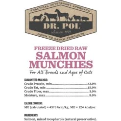Dr. Pol Salmon Munchies Grain-Free Freeze-Dried Raw Cat Treats, 3.5-oz Bag -Trixie || Catit || Nature's Miracle Shop 253387 PT3. AC SS1800 V1600813309
