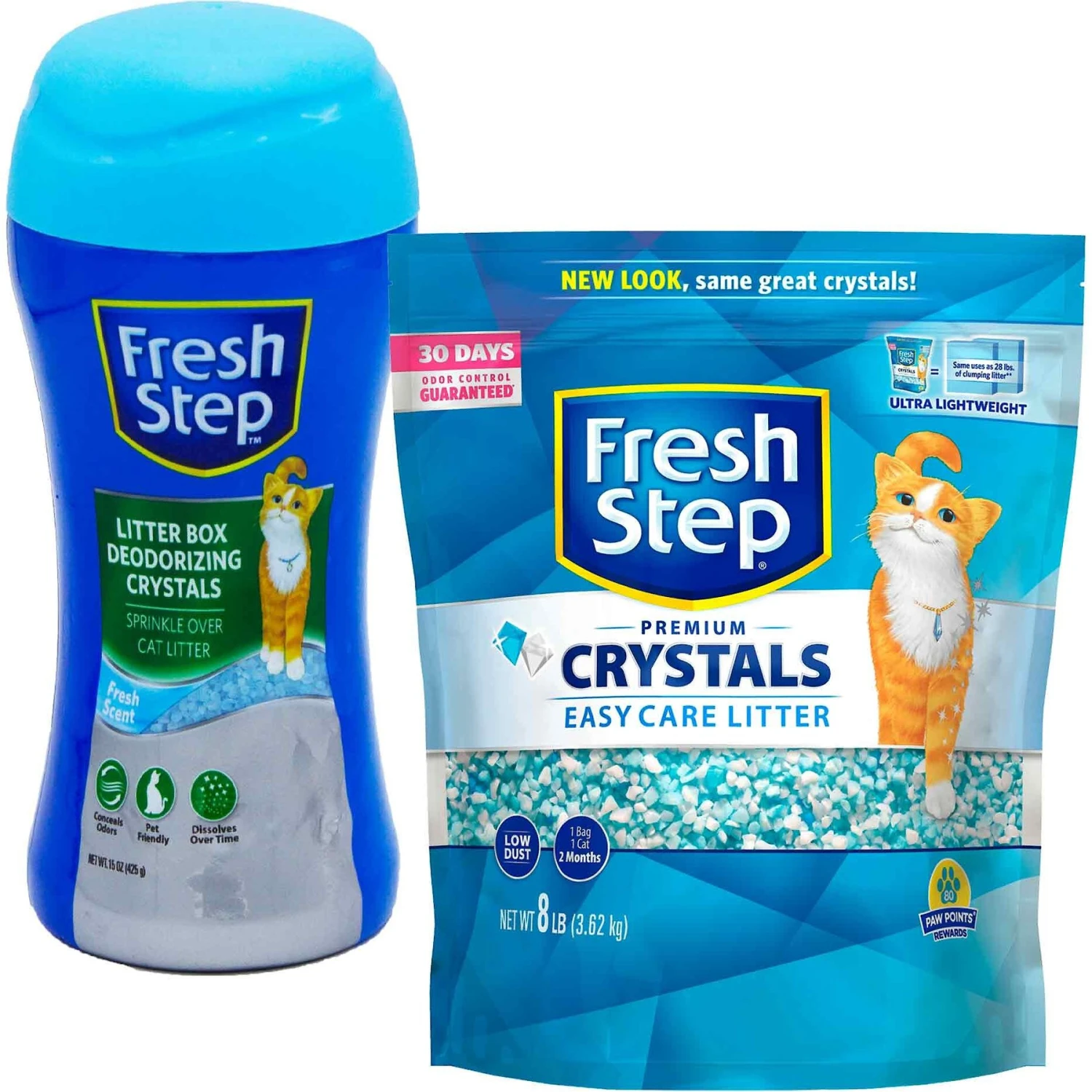 Fresh Step Products Fresh Scent Cat Litter Deodorizing Crystals & Fresh Step Fresh Scented Non-Clumping Crystal Cat Litter 3 Fresh Step Products Fresh Scent Cat Litter Deodorizing Crystals & Fresh Step Fresh Scented Non-Clumping Crystal Cat Litter