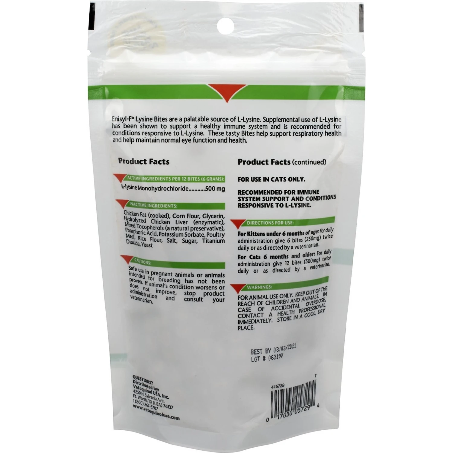Vetoquinol Viralys Gel Immune Supplement For Cats & Vetoquinol Enisyl-F Lysine Bites Chicken & Liver Flavored Immune Supplement For Cats 7 Vetoquinol Viralys Gel Immune Supplement For Cats & Vetoquinol Enisyl-F Lysine Bites Chicken & Liver Flavored Immune Supplement For Cats - Image 5
