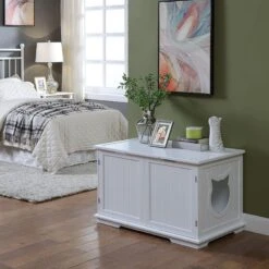 Sweet Barks Wooden Washroom Bench Cat Litter Box Enclosure -Trixie || Catit || Nature's Miracle Shop 258683 PT4. AC SS1800 V1603834592