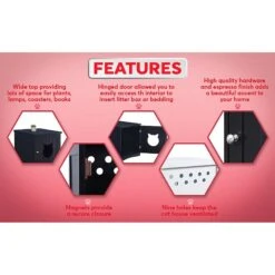 Sweet Barks Wooden Side Table Cat Litter Box Enclosure -Trixie || Catit || Nature's Miracle Shop 258686 PT3. AC SS1800 V1603833104