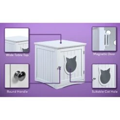 Sweet Barks Wooden Side Table Cat Litter Box Enclosure -Trixie || Catit || Nature's Miracle Shop 258686 PT4. AC SS1800 V1603833423