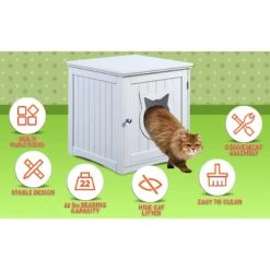 Sweet Barks Wooden Side Table Cat Litter Box Enclosure -Trixie || Catit || Nature's Miracle Shop 258686 PT5. AC SS1800 V1603834309