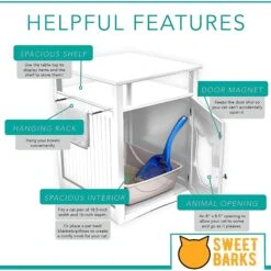 Sweet Barks Wooden Nightstand Cat Litter Box Enclosure 12 Sweet Barks Wooden Nightstand Cat Litter Box Enclosure -Trixie || Catit || Nature's Miracle Shop 258689 PT4. AC SS1800 V1607642835