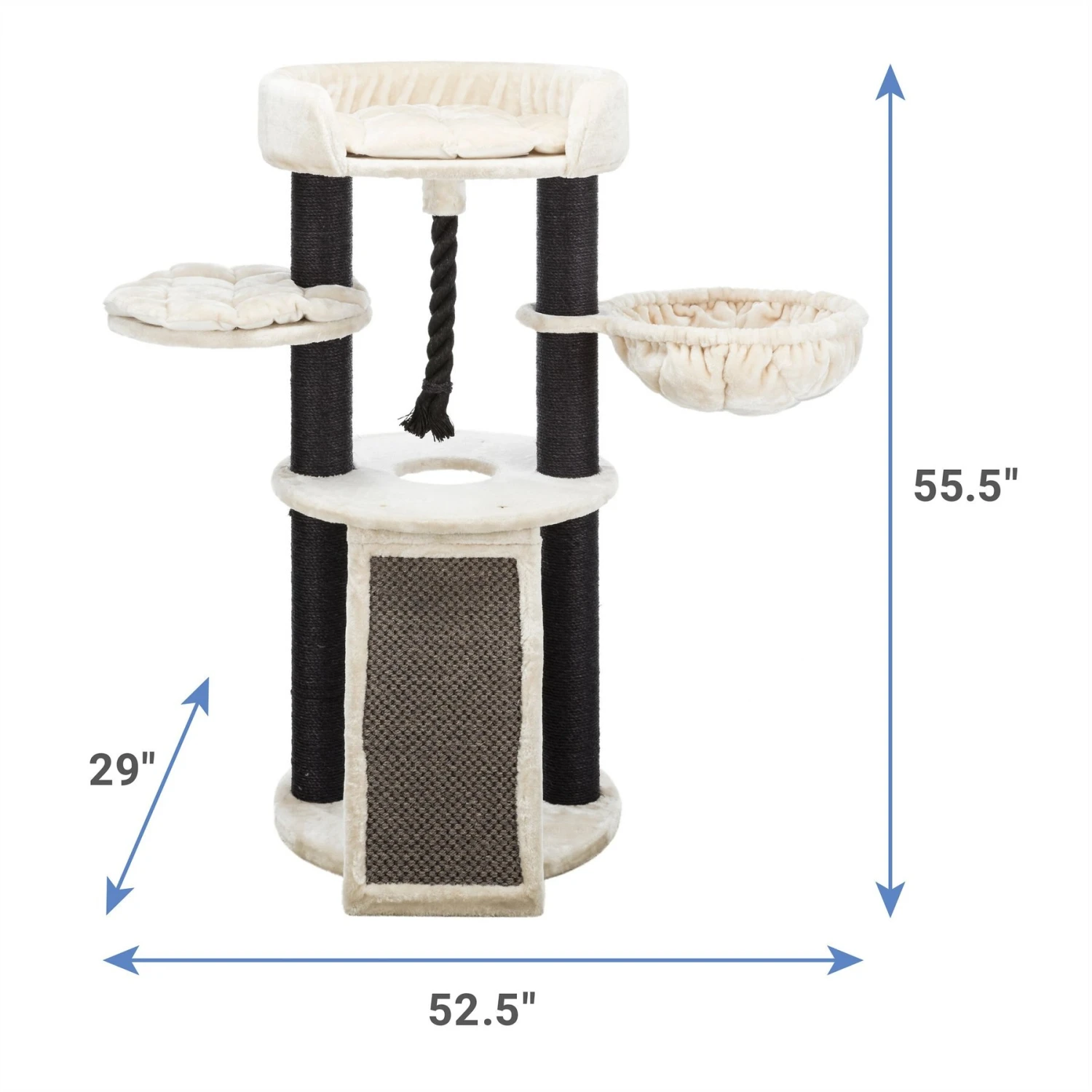 TRIXIE Bovina 55.5-in Designer Plush Cat Tree 4 TRIXIE Bovina 55.5-in Designer Plush Cat Tree - Image 2