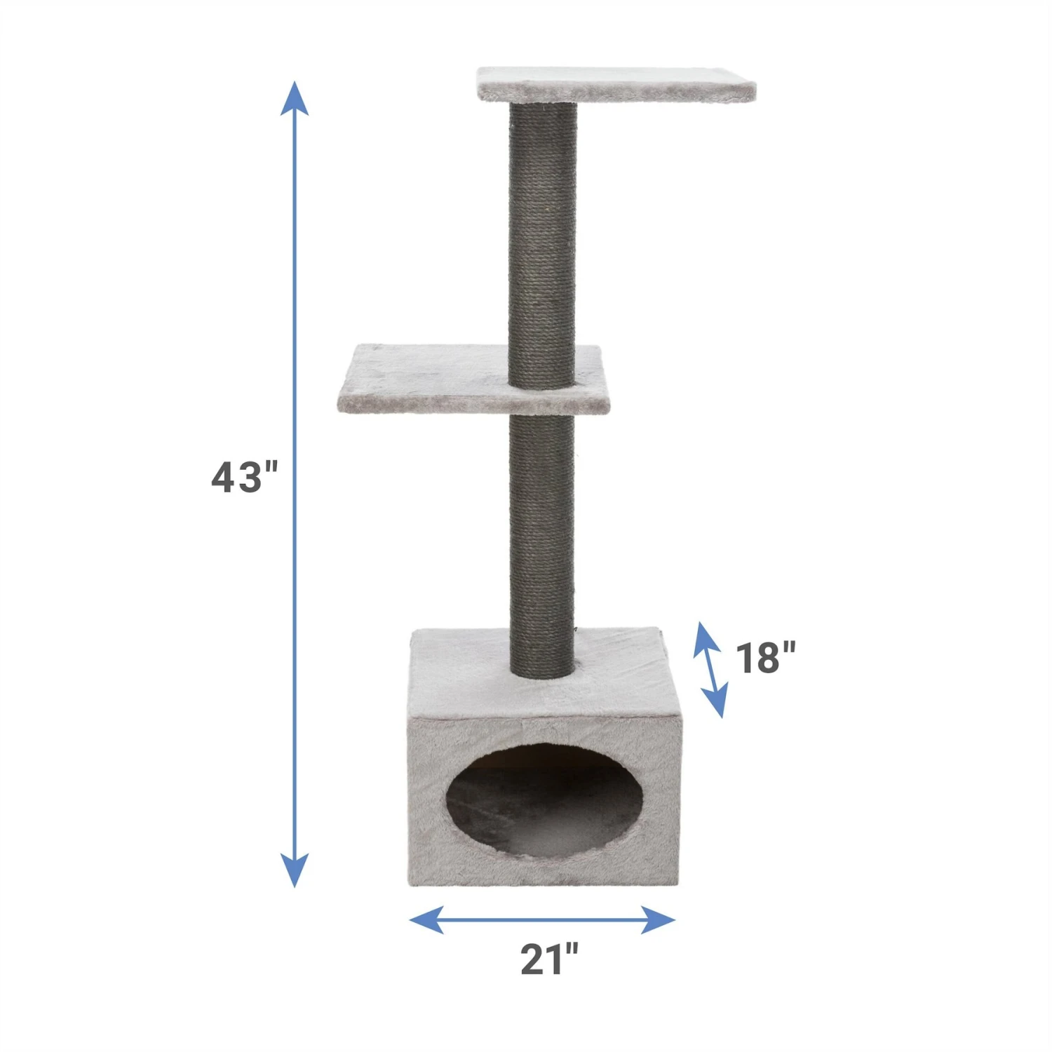 TRIXIE Badalona 43-in Plush & Sisal Cat Tree & Condo 4 TRIXIE Badalona 43-in Plush & Sisal Cat Tree & Condo - Image 2