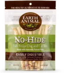 Earth Animal No-Hide Stix Long Lasting Natural Rawhide Alternative Pork Recipe Chew Dog & Cat Treat Sticks