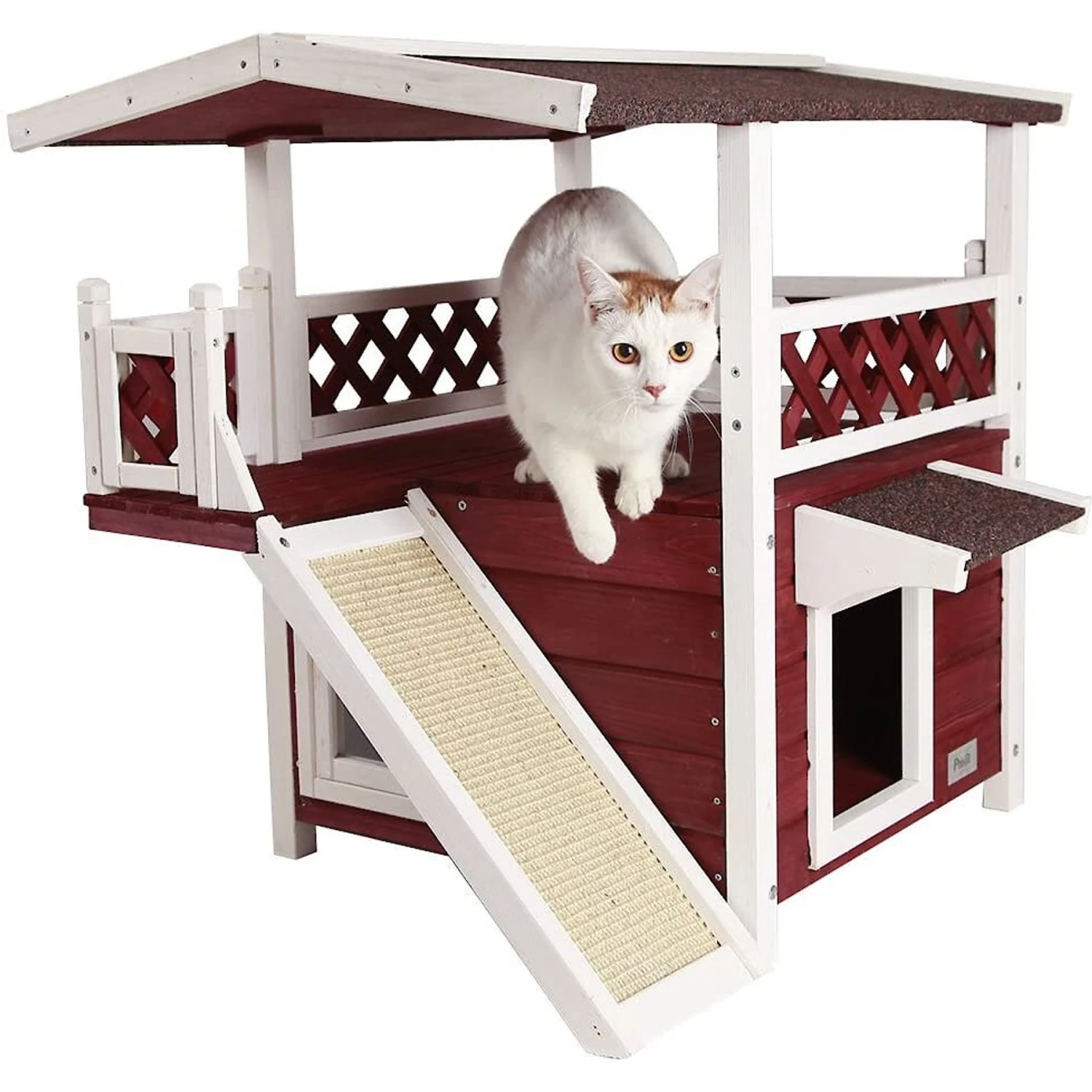 Petsfit Outdoor Cat House With Scratching Pad 6 Petsfit Outdoor Cat House With Scratching Pad - Image 4