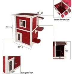 Petsfit 2-Story Weatherproof Outdoor Cat House 8 Petsfit 2-Story Weatherproof Outdoor Cat House -Trixie || Catit || Nature's Miracle Shop 261512 PT1. AC SS1800 V1605644825