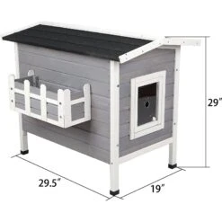 Petsfit Weatherproof Outdoor Cat House With Stairs 9 Petsfit Weatherproof Outdoor Cat House With Stairs -Trixie || Catit || Nature's Miracle Shop 261514 PT1. AC SS1800 V1605644821