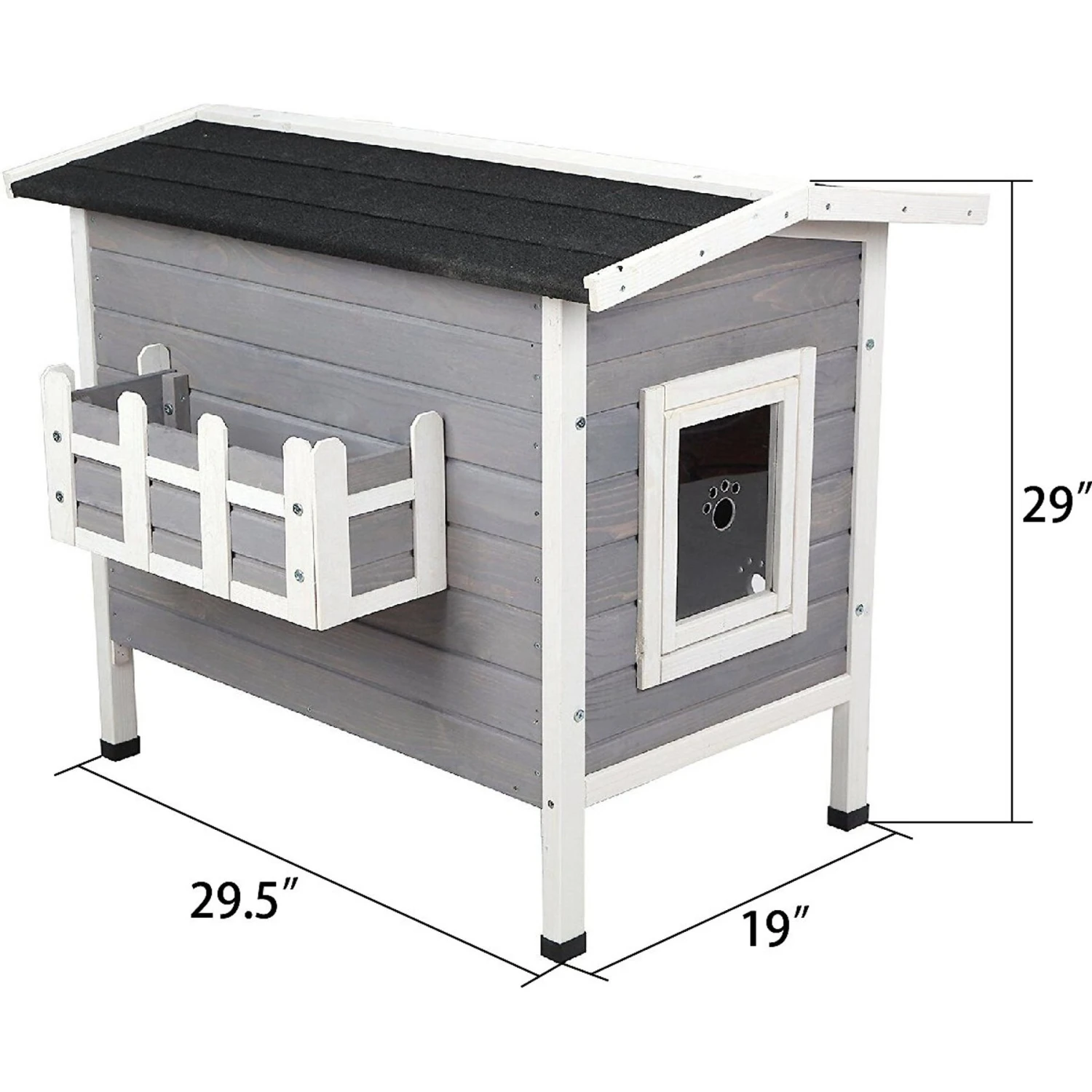 Petsfit Weatherproof Outdoor Cat House With Stairs 4 Petsfit Weatherproof Outdoor Cat House With Stairs - Image 2