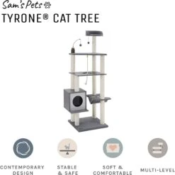 Sam's Pets Tyrone 70.5-in Cat Tree, Gray -Trixie || Catit || Nature's Miracle Shop 261874 PT2. AC SS1800 V1635092802