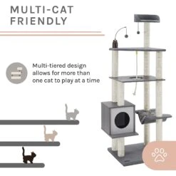 Sam's Pets Tyrone 70.5-in Cat Tree, Gray -Trixie || Catit || Nature's Miracle Shop 261874 PT3. AC SS1800 V1635017192