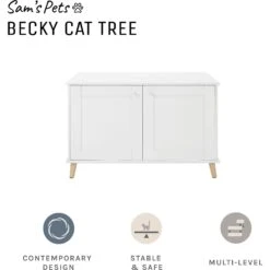Sam's Pets Becky 24.5-in Cat Tree End Table & Litter Box Enclosure, White 12 Sam's Pets Becky 24.5-in Cat Tree End Table & Litter Box Enclosure, White -Trixie || Catit || Nature's Miracle Shop 261880 PT2. AC SS1800 V1635094930