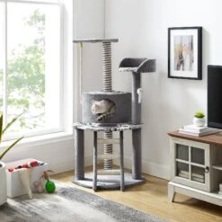 Sam's Pets Dazzle 47-in Cat Scratching Tree, Gray -Trixie || Catit || Nature's Miracle Shop 261898 PT7. AC SS1800 V1635094638