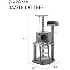 Sam's Pets Dazzle 47-in Cat Scratching Tree, Gray -Trixie || Catit || Nature's Miracle Shop 261898 PT8. AC SS1800 V1635094644