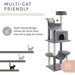 Sam's Pets Submarine 60-in Gray Hard Box Cat Tree, Gray -Trixie || Catit || Nature's Miracle Shop 261902 PT3. AC SS1800 V1635094576