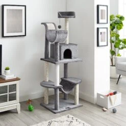 Sam's Pets Submarine 60-in Gray Hard Box Cat Tree, Gray -Trixie || Catit || Nature's Miracle Shop 261902 PT7. AC SS1800 V1635015405