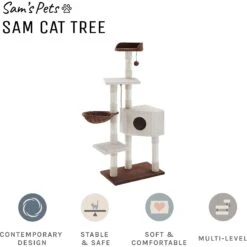 Sam's Pets Sam 54-in Cat Tree, White 13 Sam's Pets Sam 54-in Cat Tree, White -Trixie || Catit || Nature's Miracle Shop 261906 PT2. AC SS1800 V1635091933