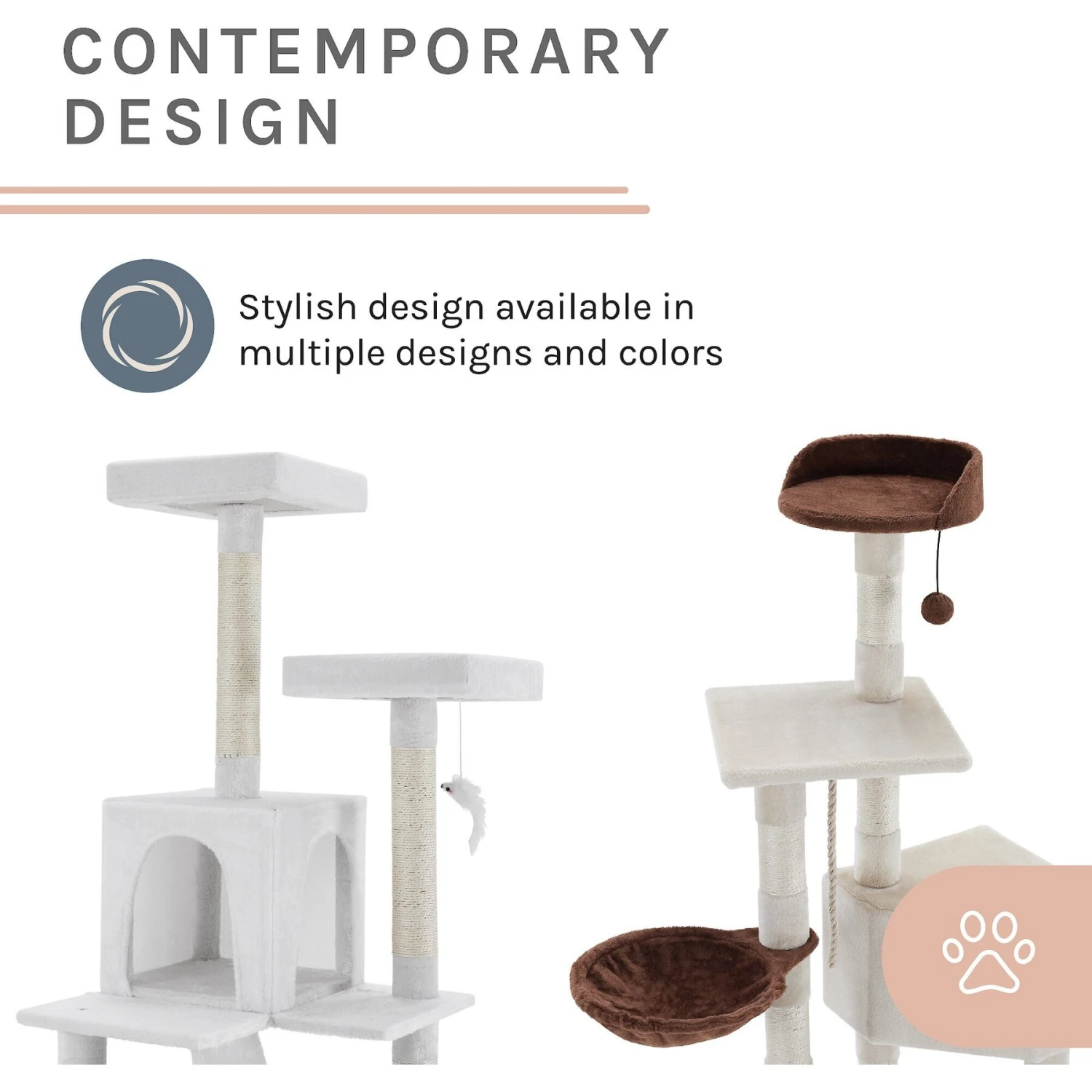 Sam's Pets Sam 54-in Cat Tree, White 7 Sam's Pets Sam 54-in Cat Tree, White - Image 5