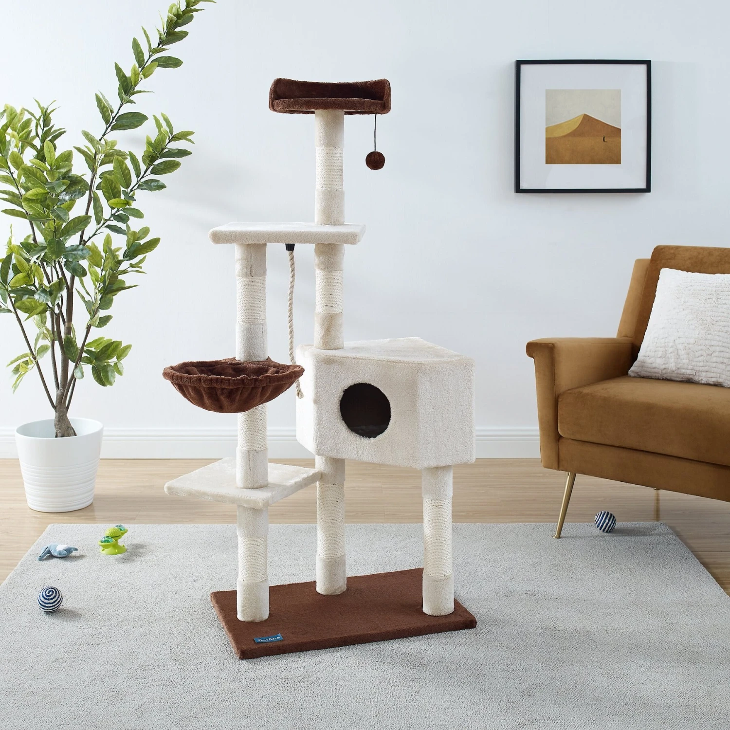 Sam's Pets Sam 54-in Cat Tree, White 10 Sam's Pets Sam 54-in Cat Tree, White - Image 8