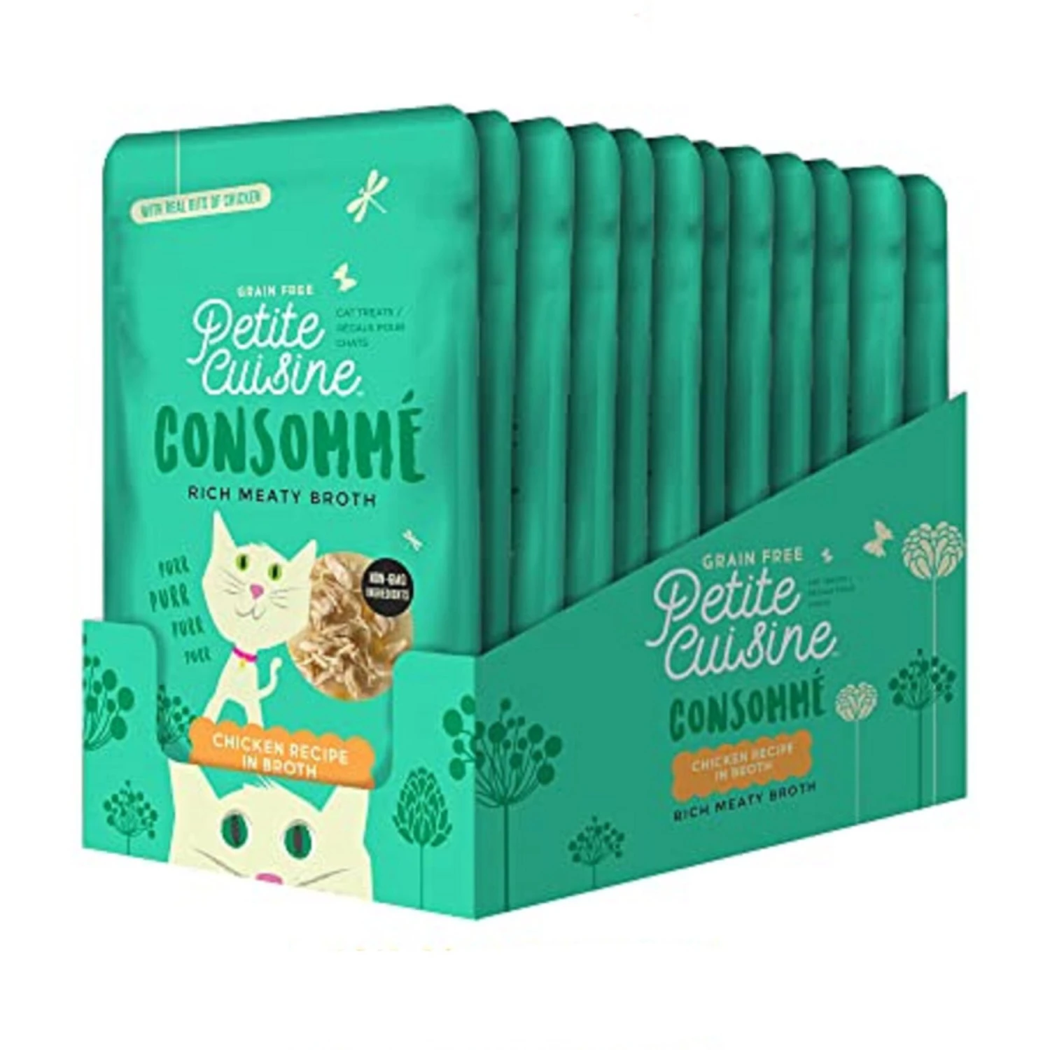 Petite Cuisine Consommé Chicken Recipe In Broth Grain-Free Lickable Cat Treats, 1.3-oz Pouch, Case Of 12 3 Petite Cuisine Consommé Chicken Recipe In Broth Grain-Free Lickable Cat Treats, 1.3-oz Pouch, Case Of 12