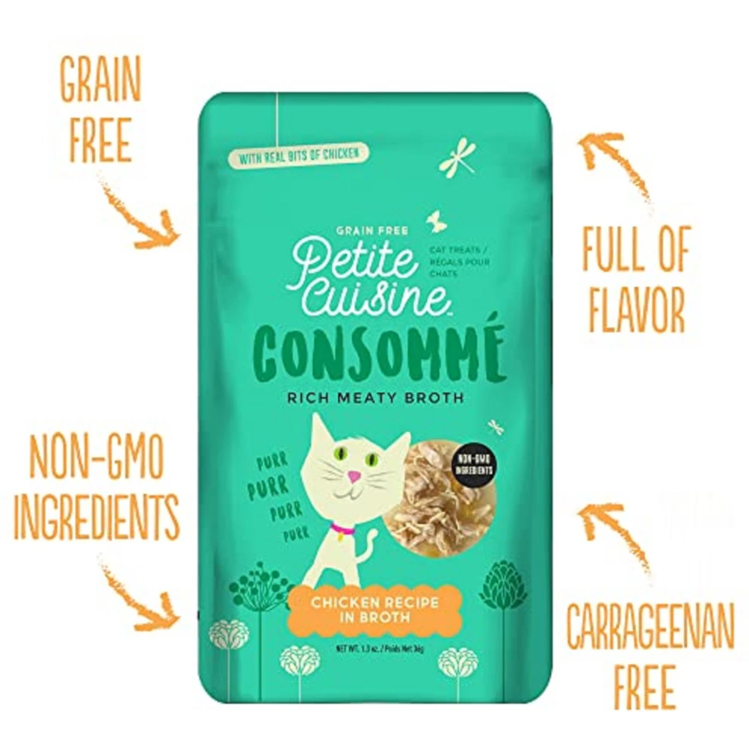 Petite Cuisine Consommé Chicken Recipe In Broth Grain-Free Lickable Cat Treats, 1.3-oz Pouch, Case Of 12 5 Petite Cuisine Consommé Chicken Recipe In Broth Grain-Free Lickable Cat Treats, 1.3-oz Pouch, Case Of 12 - Image 3