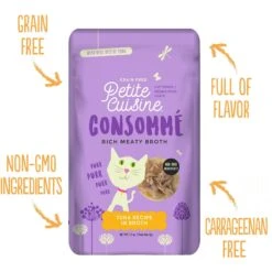 Petite Cuisine Consommé Tuna Recipe In Broth Grain-Free Lickable Cat Treats, 1.3-oz Pouch, Case Of 12 -Trixie || Catit || Nature's Miracle Shop 262259 PT2. AC SS1800 V1606348024