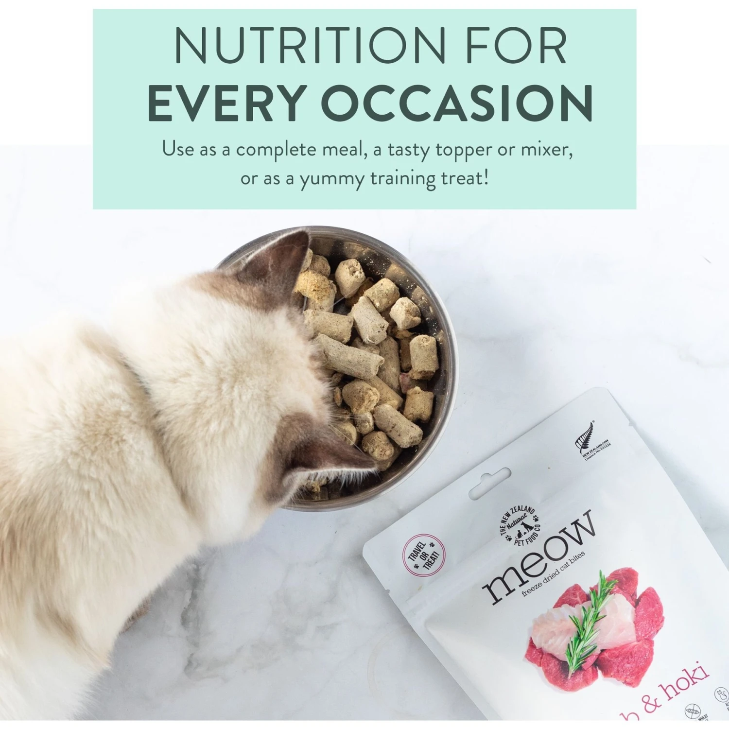 The New Zealand Natural Pet Food Co. Meow Lamb & Hoki Grain-Free Freeze-Dried Cat Treats, 1.76-oz Bag 5 The New Zealand Natural Pet Food Co. Meow Lamb & Hoki Grain-Free Freeze-Dried Cat Treats, 1.76-oz Bag - Image 3