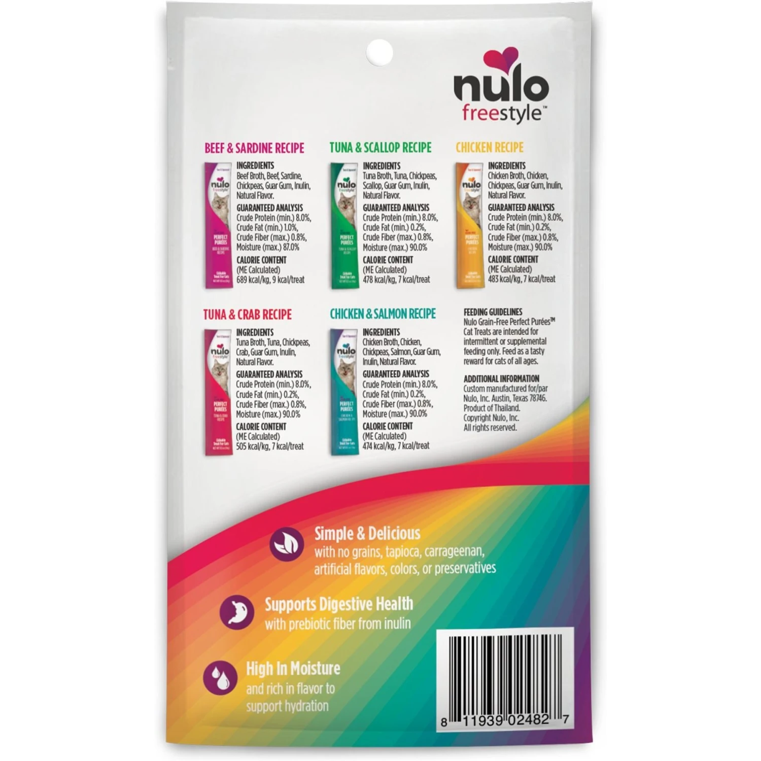 Nulo Freestyle Perfect Purees Variety Pack Grain-Free Lickable Cat Treats 4 Nulo Freestyle Perfect Purees Variety Pack Grain-Free Lickable Cat Treats - Image 2