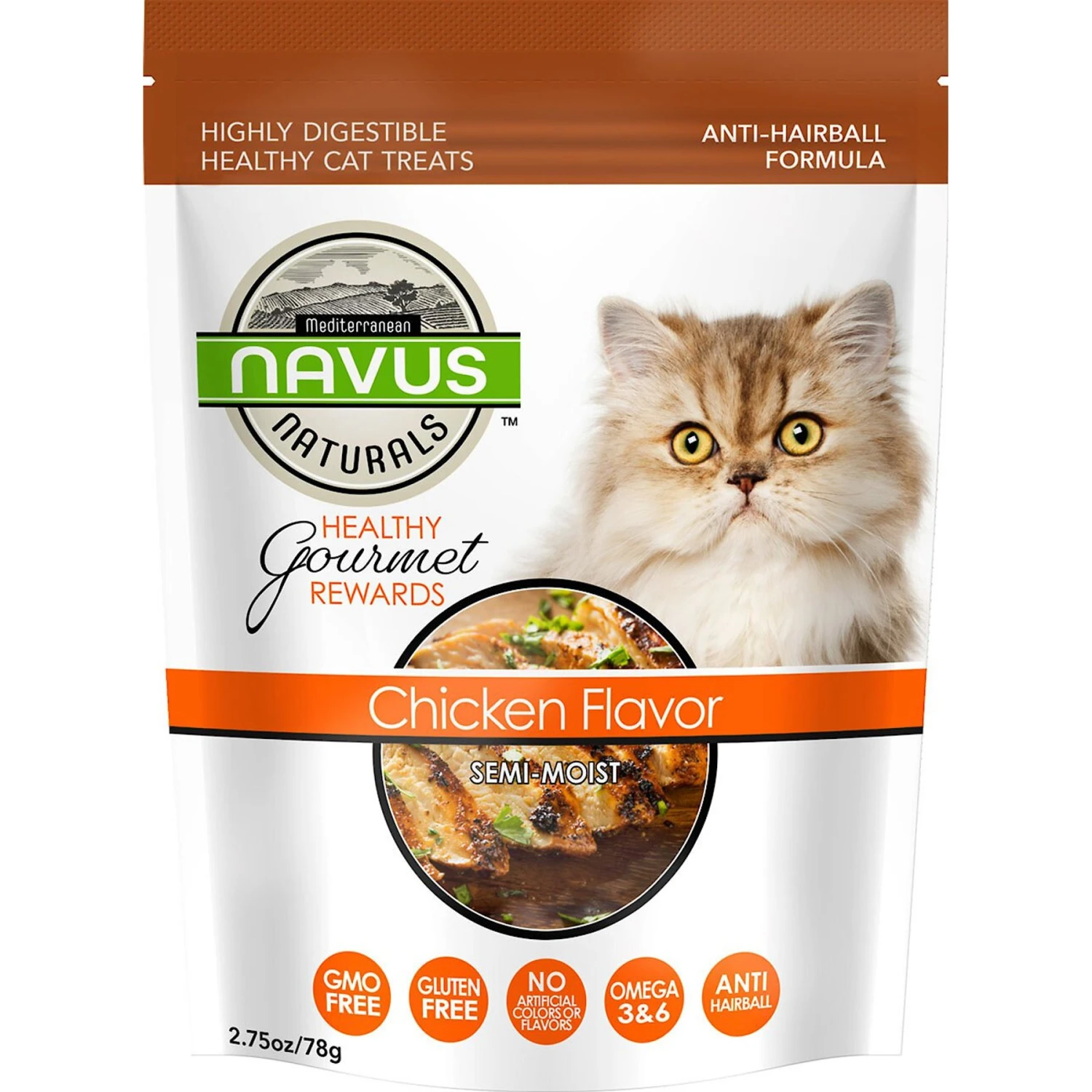 Navus Naturals Healthy Gourmet Rewards Chicken Flavor Semi-Moist Cat Treats, 2.75-oz Bag 3 Navus Naturals Healthy Gourmet Rewards Chicken Flavor Semi-Moist Cat Treats, 2.75-oz Bag