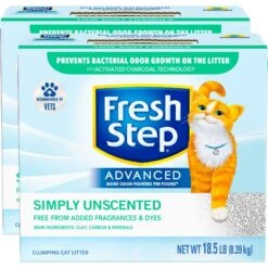 Fresh Step Advanced Simply Unscented Clumping Clay Cat Litter, 18.5-lb Box 19 Fresh Step Advanced Simply Unscented Clumping Clay Cat Litter, 18.5-lb Box -Trixie || Catit || Nature's Miracle Shop 266344 PT8. AC SS1800 V1694458830