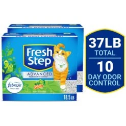 Fresh Step Advanced Refreshing Gain Scented Clumping Clay Cat Litter, 18.5-lb Box, 2 Pack