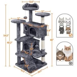 Yaheetech 54.5" H Multilevel Indoor Cat Tree & Condo -Trixie || Catit || Nature's Miracle Shop 266569 PT2. AC SS1800 V1619627253