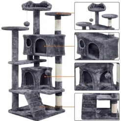 Yaheetech 54.5" H Multilevel Indoor Cat Tree & Condo -Trixie || Catit || Nature's Miracle Shop 266569 PT5. AC SS1800 V1619638949