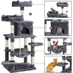 Yaheetech 59-in Plush Cat Tree & Condo -Trixie || Catit || Nature's Miracle Shop 266571 PT3. AC SS1800 V1686153688
