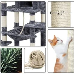 Yaheetech 59-in Plush Cat Tree & Condo -Trixie || Catit || Nature's Miracle Shop 266571 PT5. AC SS1800 V1686153411